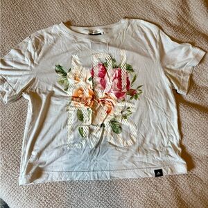 Adidas Floral Graphic Cropped T-Shirt